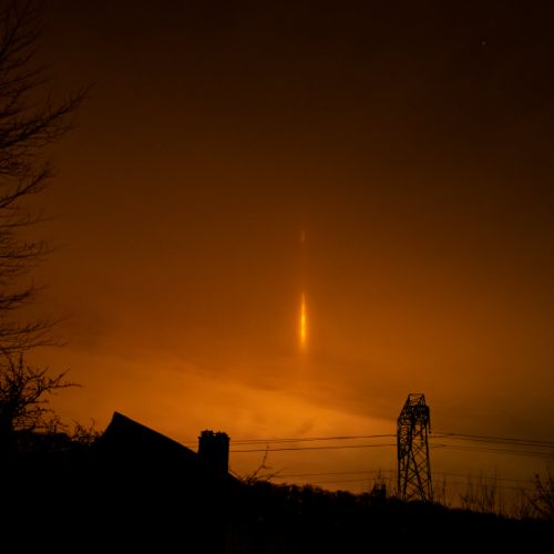 Light pillar. Heurteauville